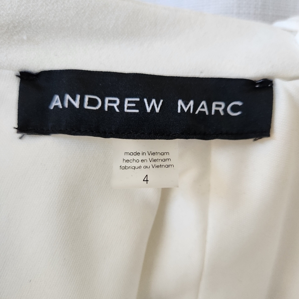 NWOT Andrew Marc Elegant White Long Sleeve Lined Mini Dress Size 4 - Picture 6 of 8